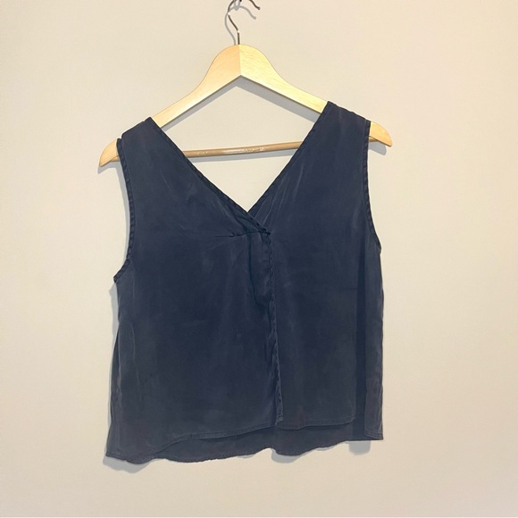 Lunya Washable Silk V Neck Pajama Pant Set Deep Blue - Picture 4 of 9